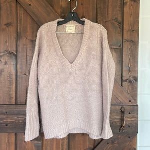 KENJI ANTHROPOLOGIE V NECK WOOL BLEND SWEATER SIZE L
